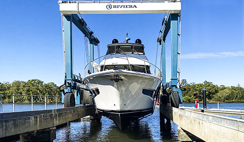 Riviera 64 Sports Motor Yacht kisses the water as her world premiere ...